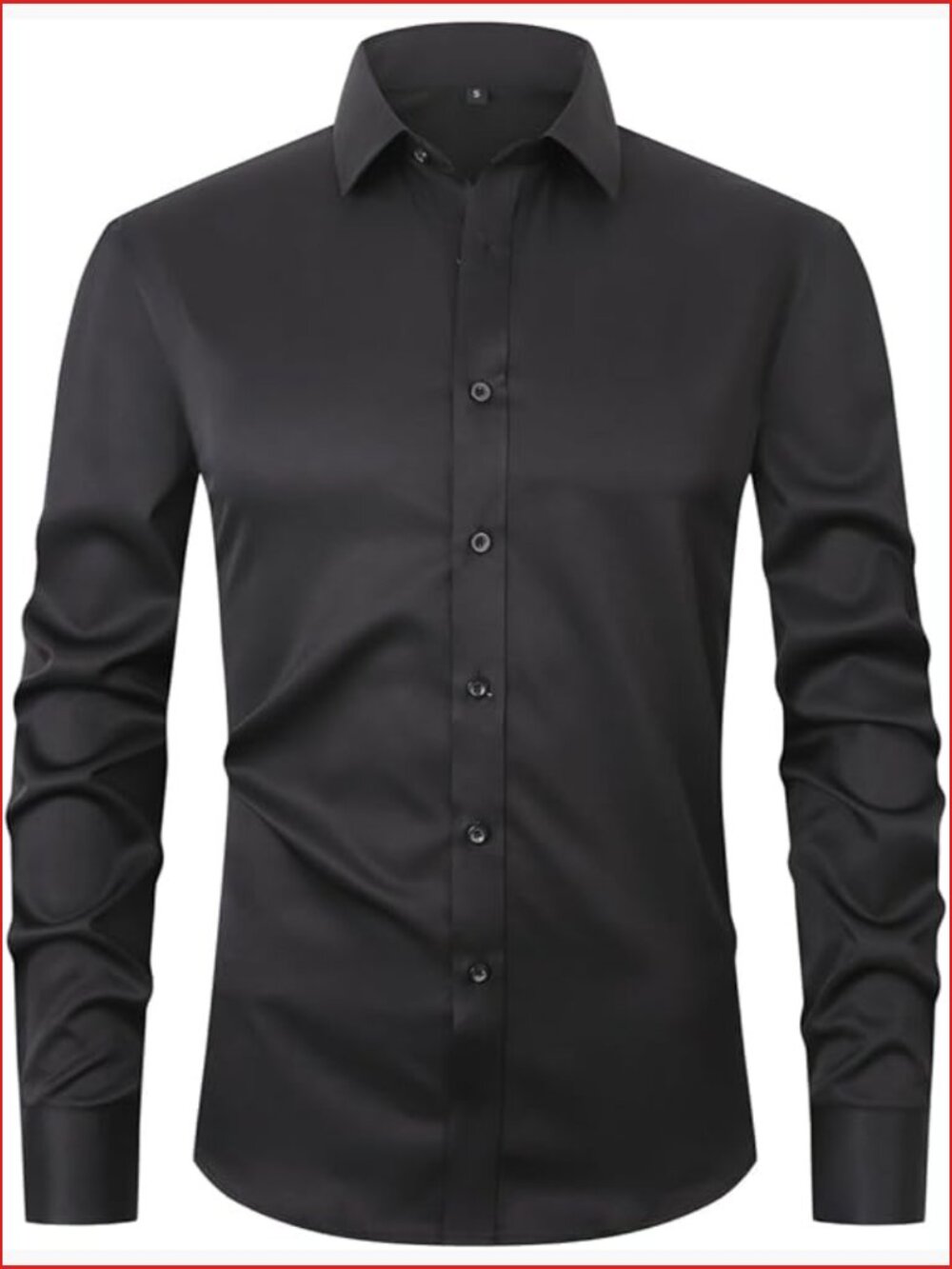 Men's Long Sleeve Button Down Dress Shirt Regular Fit Stretch Wrinkle Resistant